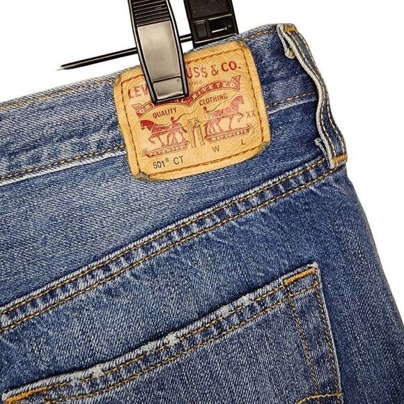 Levi's Women Jeans, Levi's 501 CT Button Fly Straight Leg Tapered Jeans, Sz W32 - Picture 9 of 11
